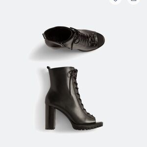 Vince Camuto Black Lace Up Boots with Classic Design